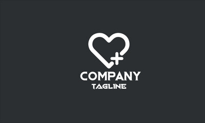 minimal love heart logo template