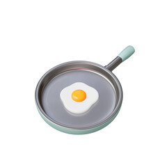 Frying pan isolated 3d Render Illustration