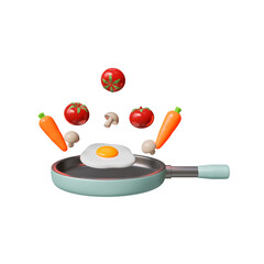 Frying pan isolated 3d Render Illustration