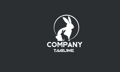 minimal rabbit logo design template
