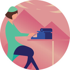 Typewriter Isolated Vector icon which can easily modify or edit

