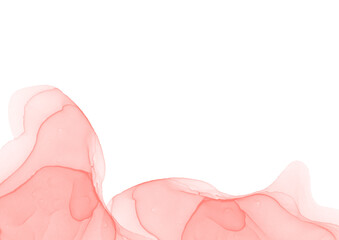 Obraz na płótnie Canvas coral pink watercolor alcohol ink stain