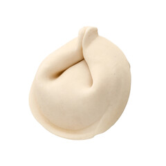 bunch of fresh frozen dumplings ready for cooking, isolated on white background. Full depth of field.