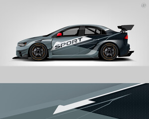 Fototapeta na wymiar Sport car racing wrap design. vector design. - Vector dekal 