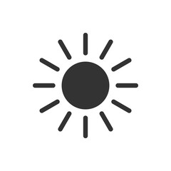 Sun icon. Vector illustration isolated on white background.