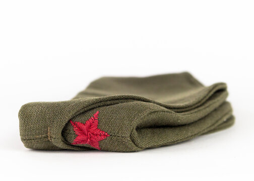 Military cap. Yugoslavian army side cap with red star from the time of communism and world war era
