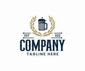 Beer Logo Template. Brewing Craft Beer Logo. Wine Logo Design	
