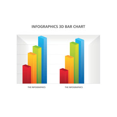 business graph chart, infographics bar chart, 3d bars infographics