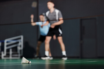 Shuttlecock on Court Floor