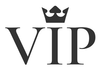 badge for VIP club members with crown. Vip label, badge or tag. Vector banner. Vector illustration