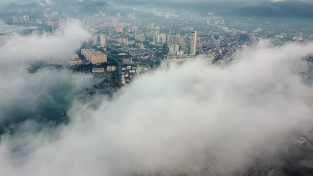 Aerial view morning sea cloud at Georgetown in morning