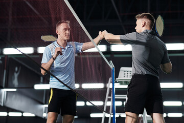 Badminton Players Shaking Hands