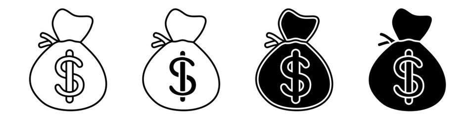 Money icon vector set. dollar illustration sign collection. Bank symbol or logo.
