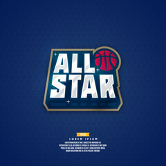 Modern professional basketball logo design. All star sign.