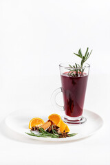 mulled wine on the white background