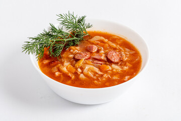 winter soup on the white background