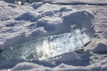 Lake Ice Mountains Blocks Baikal
