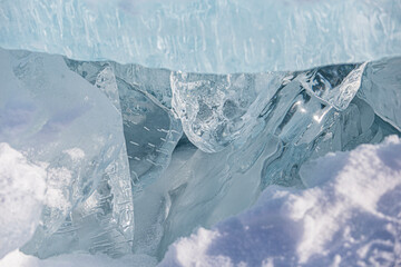 Lake Ice Mountains Blocks Baikal