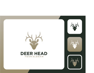 deer logo design with head and hunting