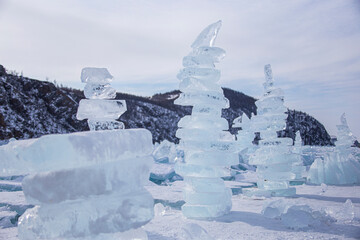 Ice, sculpture, iceland, frozen, winter