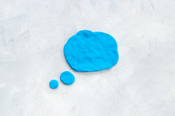 Fototapeta premium Commenication and messengers concept with text speech bubbles made of plasticine.