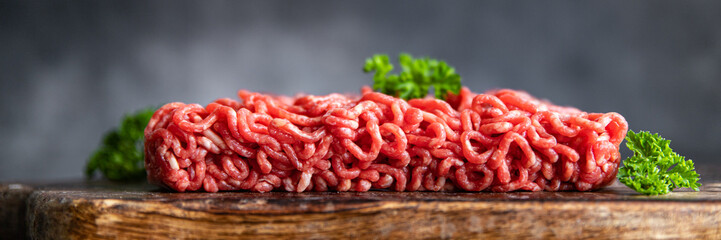 raw minced meat pork, beef, lamb cuisine fresh meal food snack on the table copy space food background