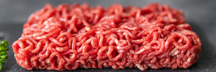 raw minced meat pork, beef, lamb cuisine fresh meal food snack on the table copy space food background