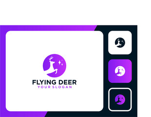 deer logo design with flying