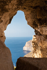 The impressive Dingli cliffs on Malta’s Western coast. They stage the highest point of Malta around 253 metres above sea-level. Views are breathtaking, overlooking the small terraced fields below