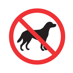 Vector flat no dog sign isolated on white background