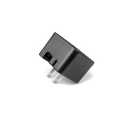 Black American Type C Plug Adapter Isolated