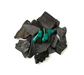 Activated Carbon Pills Isolated