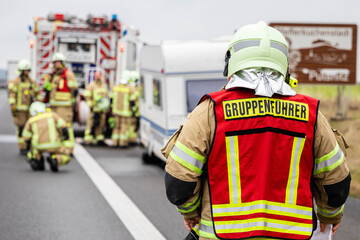 Feuerwehr Gruppenf&uuml;hrer im Einsatz