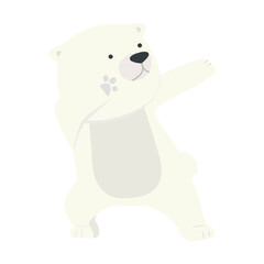 Cute polar Bear dabbing movement cartoon