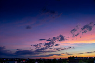 sunset in the city with amazing colors