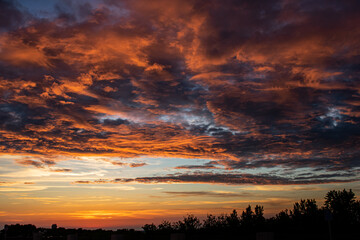 sunset with amazing clouds