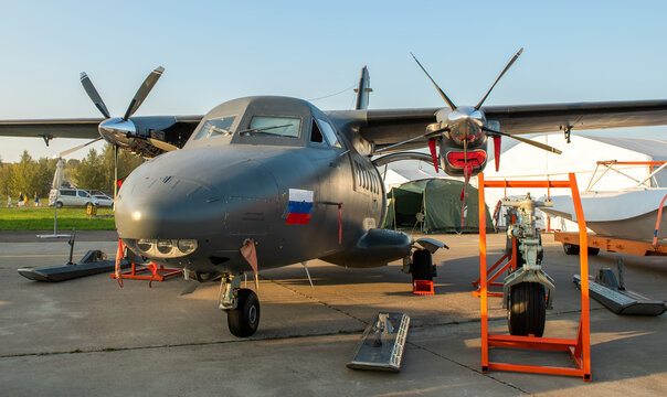 August 30, 2019, Moscow region, Russia. Light Multi-purpose twin-engine Aircraft for Local Air Lines Let L-410 Turbolet