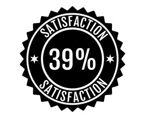 39% Satisfaction Sign Vector transparent background