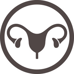 Uterus icon. Woman reproductive system. Medical symbol