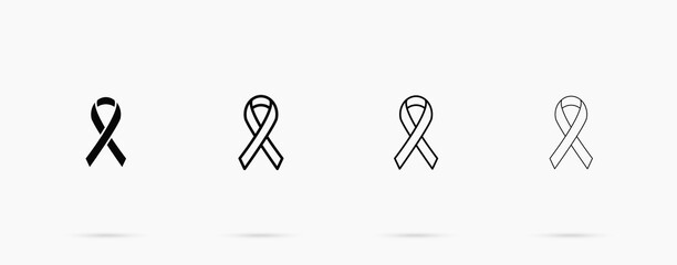 Awareness ribbon line icon. AID vector symbol