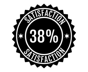 38% Satisfaction Sign Vector transparent background