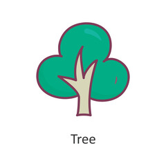 Tree vector Filled Outline Icon Design illustration. Nature Symbol on White background EPS 10 File