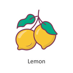 Lemon vector Filled Outline Icon Design illustration. Nature Symbol on White background EPS 10 File