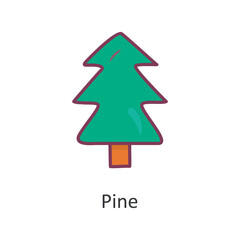 Fototapeta premium Pine vector Filled Outline Icon Design illustration. Nature Symbol on White background EPS 10 File