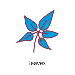 leaves vector Filled Outline Icon Design illustration. Nature Symbol on White background EPS 10 File