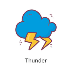 Thunder vector Filled Outline Icon Design illustration. Nature Symbol on White background EPS 10 File