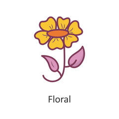 Floral vector Filled Outline Icon Design illustration. Nature Symbol on White background EPS 10 File