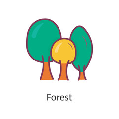 Forest vector Filled Outline Icon Design illustration. Nature Symbol on White background EPS 10 File