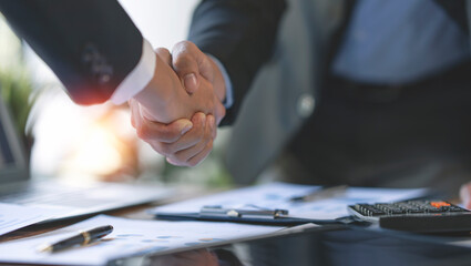 Business people handshake after make a deal. Successful business concept.