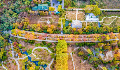 Ming Xiaoling Scenic Area in Nanjing, Jiangsu Province, China in autumn